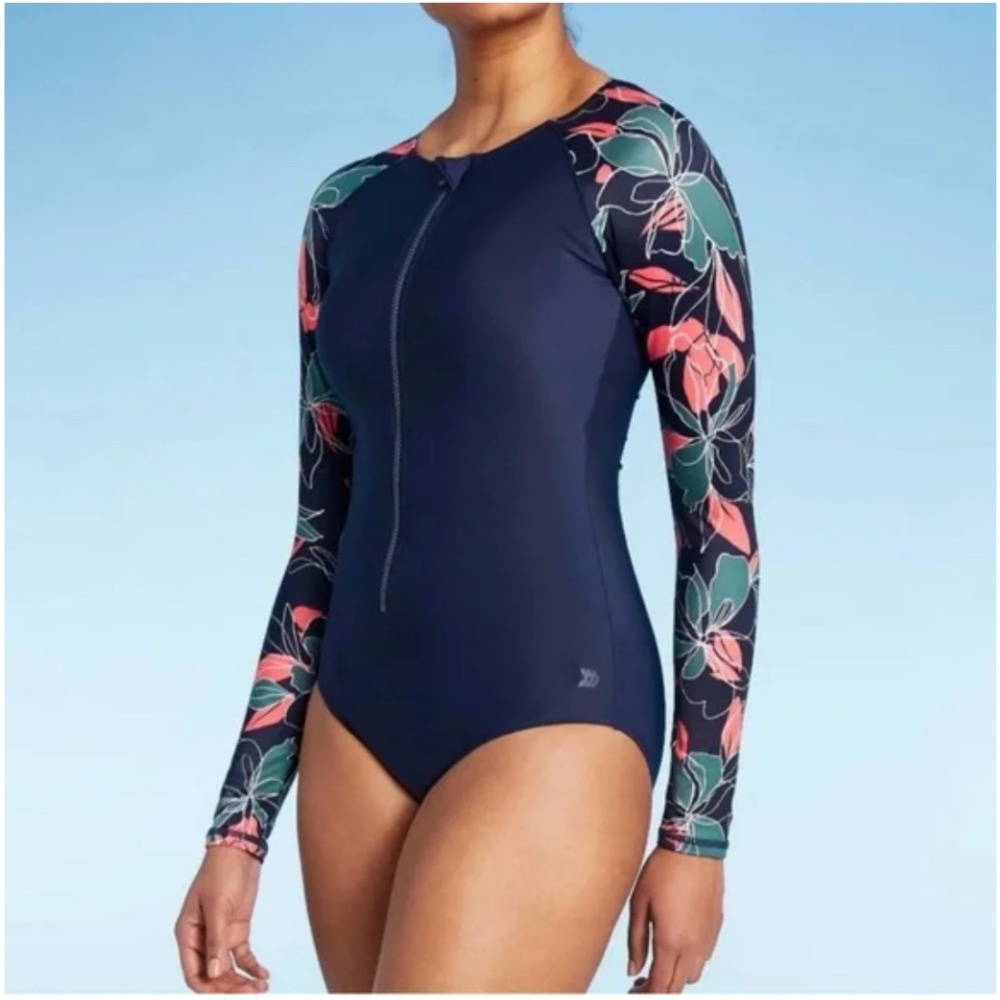 All In Motion Rashguard Swim 1-Piece Navy NWOT Navy Large